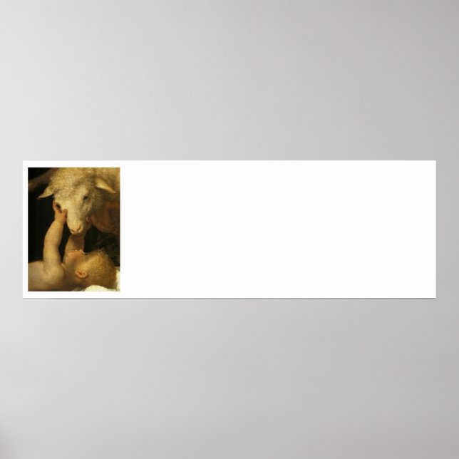 Baby Jesus Touchs Lamb Poster (Vorne)