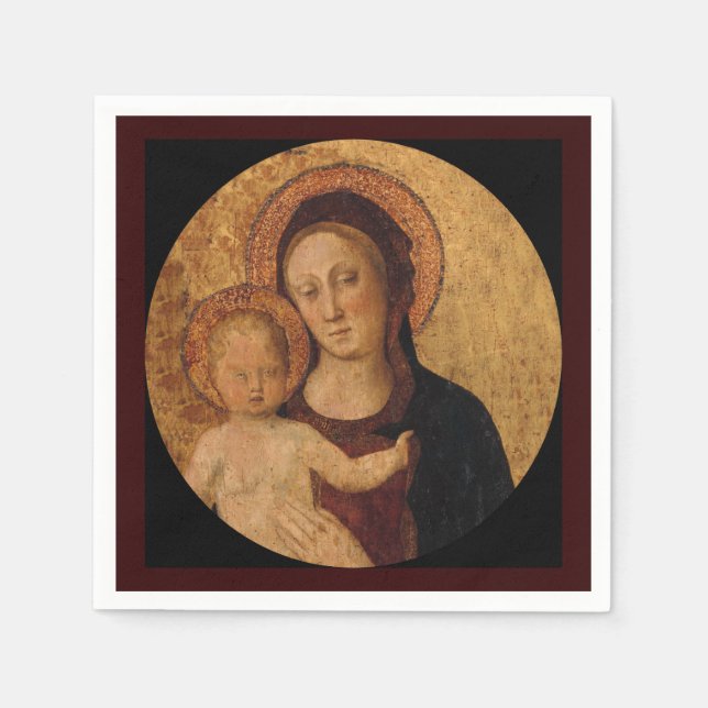 Baby Jesus und Mary Under and Arch Serviette (Vorderseite)
