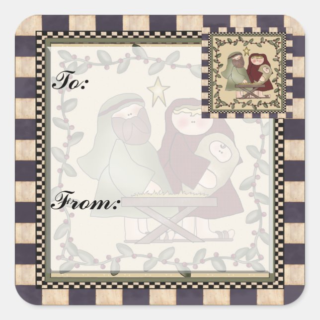 Baby Jesus Weihnachtsgeschenk Tag Sticker (Vorderseite)