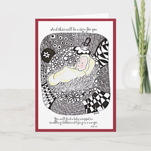 Baby-Jesus-Weihnachtskarte Feiertagskarte (Vorderseite)