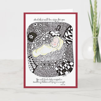 Baby-Jesus-Weihnachtskarte Feiertagskarte