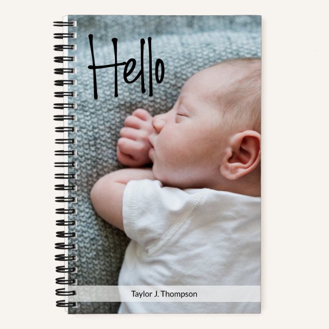 Baby Journal mit Foto und Name Custom Notizbuch (Vorderseite)