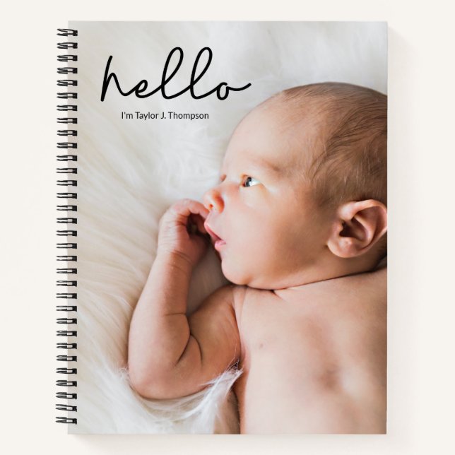 Baby Journal mit Foto und Name Personalisiert Notizbuch (Vorderseite)