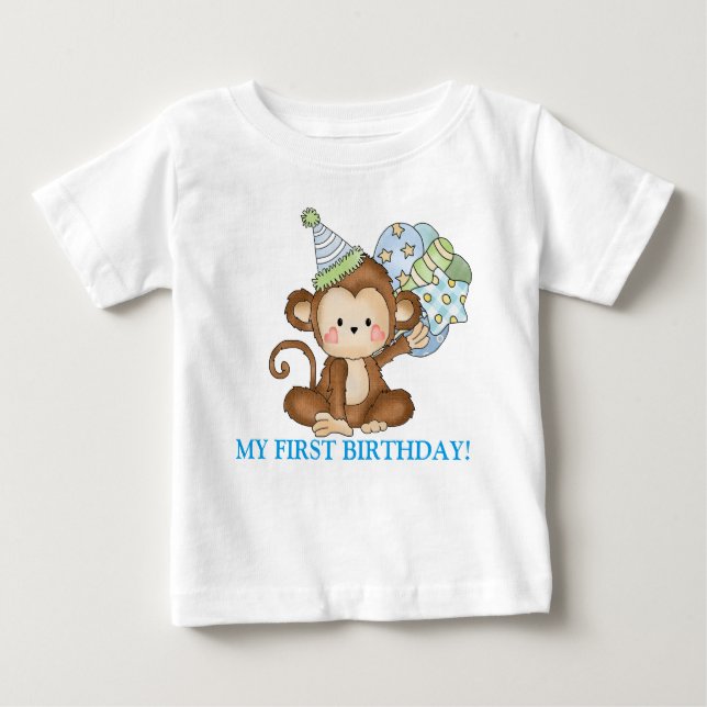 Baby-Junge-Affe erster Geburtstag-T - Shirt (Vorderseite)