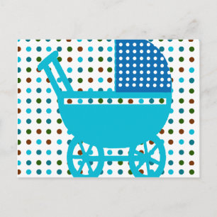 Baby JUNGE BLAU  Wagen Design Geschenke für Hüfte Postkarte