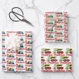 Baby-Junge Erster Weihnachtsfeiertag gefliest Geschenkpapier Set