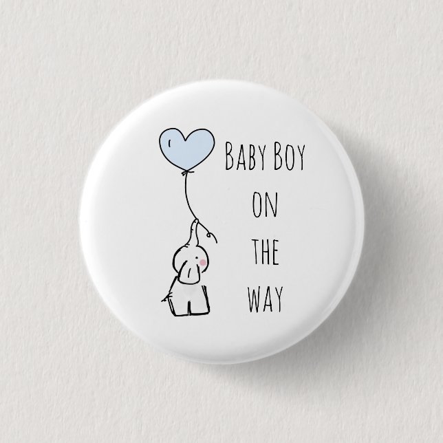 Baby Junge erwartet Abzeichen für Mama Button (Vorderseite)