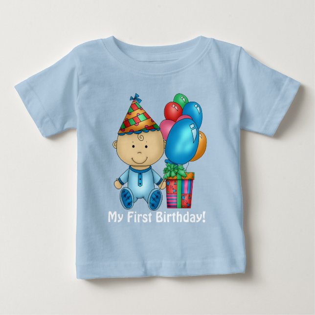 Baby-Junge First Birthday T - Shirt (Vorderseite)