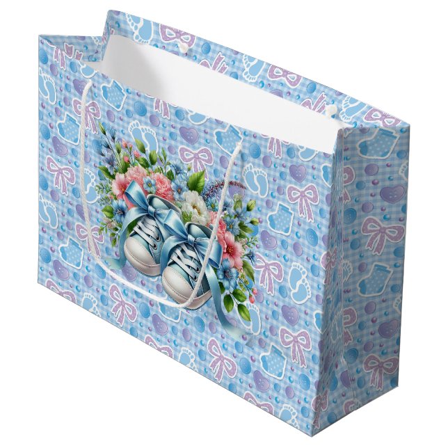 Baby Junge  Große Geschenktüte (Vorderseite Schrägansicht)