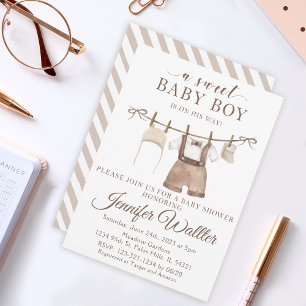 Baby Junge Hängekleidung Baby Dusche Einladung
