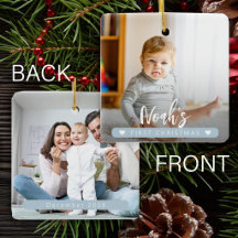 Baby Junge hellblau Erstes Weihnachten 2 Foto