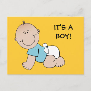 Baby Junge kriechen, das ist ein Junge! Postkarte! Postkarte