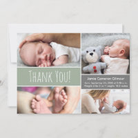 Baby-Junge Moderne Green Foto Collage und Geburtsi