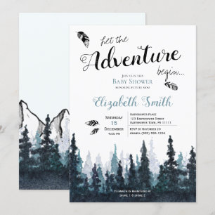 Baby Junge Rustikales Abenteuer Thema Babydusche Einladung