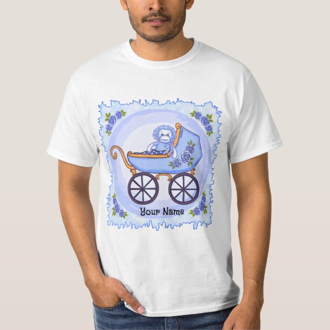 Baby-Junge-Sockenaffe-Buggy T-Shirt (Vorderseite)