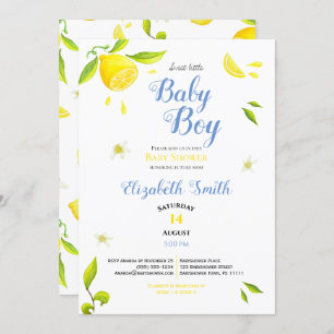 Baby-Junge Sommerlemon Thema Babydusche Einladung