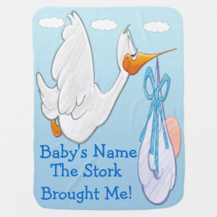Baby-Junge - Storch-niedliche Baby-Decke Babydecke