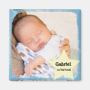 Baby-Jungen-blauer Foto-Magnet Magnet