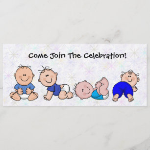 Baby-Jungen-Duschen-Einladungs-Cartoon-Spaß Einladung