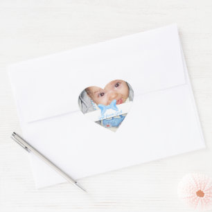 Baby-Jungen-Foto-Geschenk von God Blue Bog Herz-Aufkleber