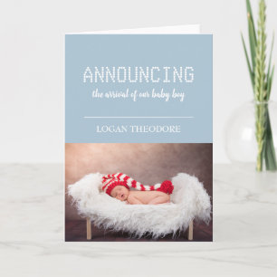 Baby Jungen   Geburtsankündigung Personalisierter  Ankündigung