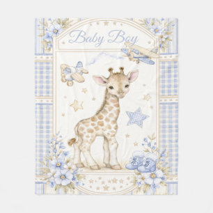 Baby-Jungen-Giraffe-Spielzeug-Flugzeuge-Schühchen- Fleecedecke