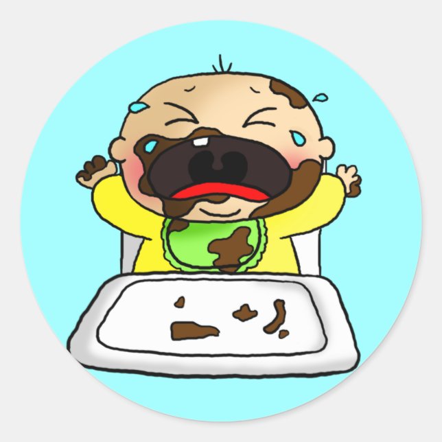 Baby Jungen Runder Aufkleber (Vorderseite)