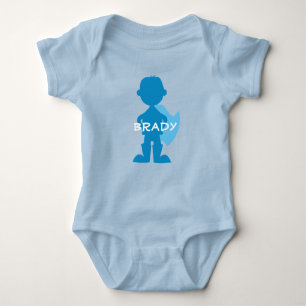 Baby-Jungesuperhero-blaue Silhouette Baby Strampler