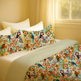 Baby Jungle Animals Tropical Nursery Pillowcase Kissenbezug