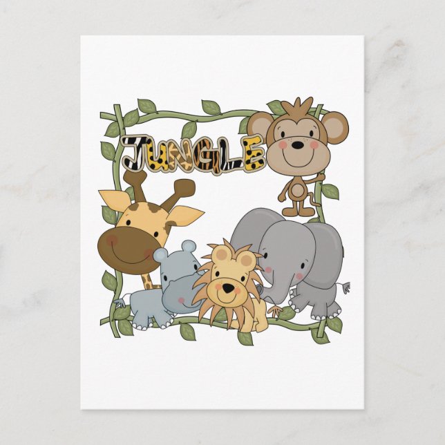 Baby Jungle Animals Tshirts und Geschenke Postkarte (Vorderseite)