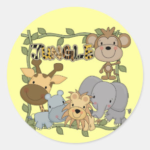 Baby Jungle Animals Tshirts und Geschenke Runder Aufkleber