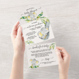 Baby Jungle Elephant Baby Dusche All In One Einladung