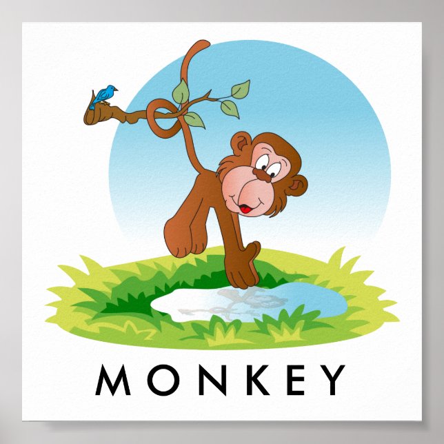 Baby Jungle Monkey Poster (Vorne)