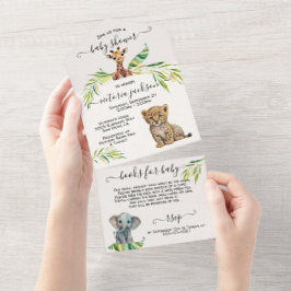 Baby Jungle Safari Baby Dusche All In One Einladung