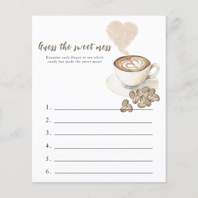 Baby Kaffee Babydusche Raten Sie das süße Schlamas (Vorderseite)