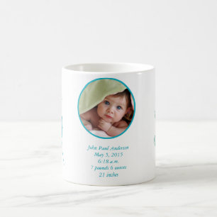 Baby-Kaffeetasse Baby-Foto Wichtige Geburtsstatist Tasse