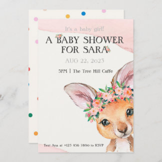 Baby-Kangaroo-Einladung zur Baby-Dusche Einladung