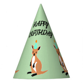 BABY KANGAROO Geburtstagslicht grün Partyhütchen