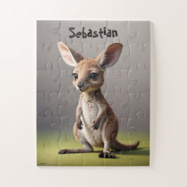 Baby Kangaroo Junge mit Namen Puzzle