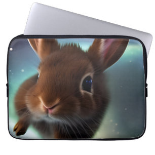 Baby-Kaninchen im Weltraum Laptopschutzhülle