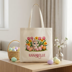Baby Kaninchen Personalisiert Ostereier Jagd Tote Tragetasche