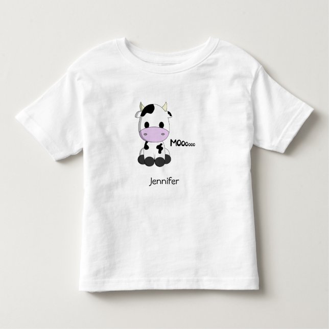 Baby kawaii Kuh-Cartoonkleinkind-Namen-Shirt Kleinkind T-shirt (Vorderseite)