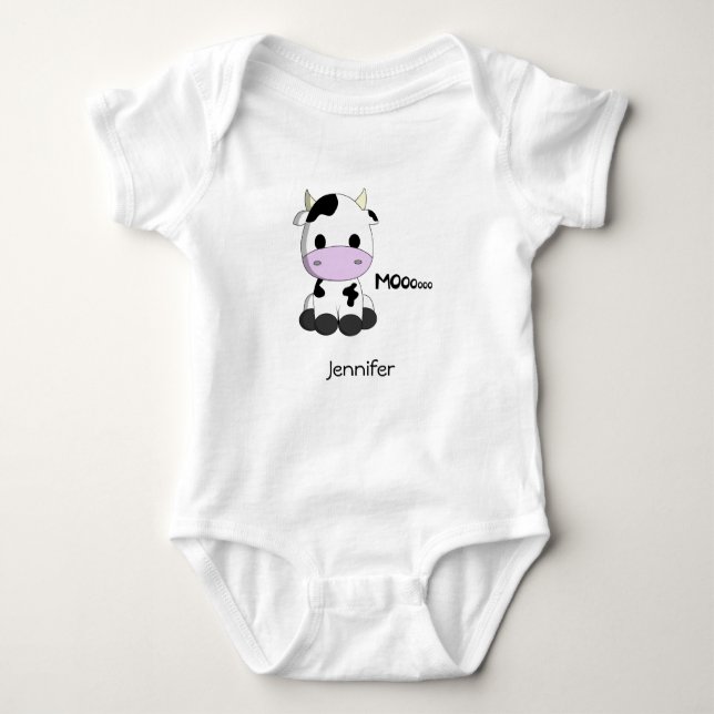Baby kawaii Kuh-Cartoonname Baby Strampler (Vorderseite)