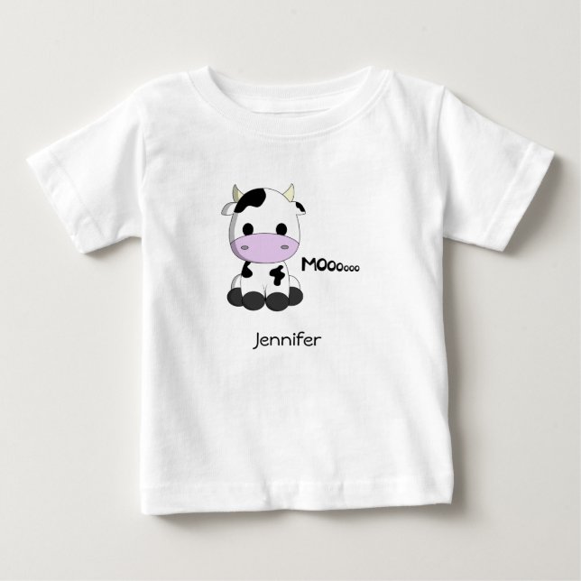 Baby kawaii Kuh-Cartoonname T-shirt (Vorderseite)