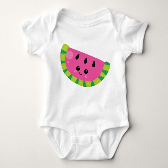 Baby Kawaii Watermelon Summer Fruit Grily Baby Strampler (Vorderseite)