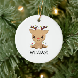 Baby Keepake Weihnachts Niedlicher Rentiername Keramik Ornament