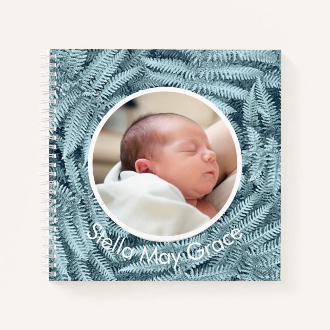 BABY KEEPSAKE JOURNAL EINZIGARTIGE SILVER FERN CUS NOTIZBUCH (Vorderseite)