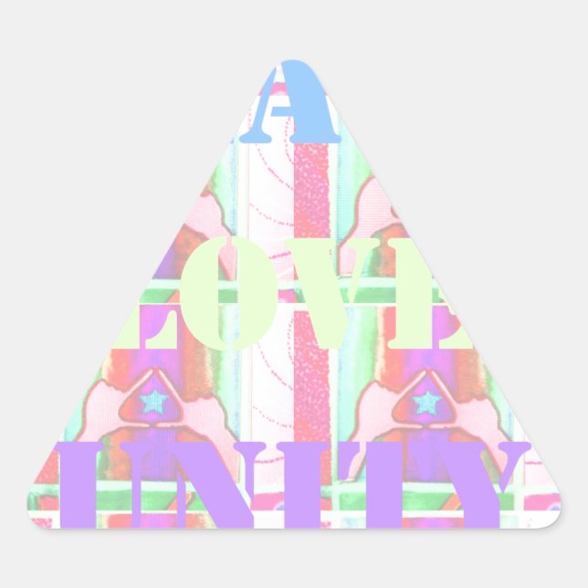 Baby Kids Peace Liebe Unity Hakuna Matata design.p Dreieckiger Aufkleber (Vorderseite)