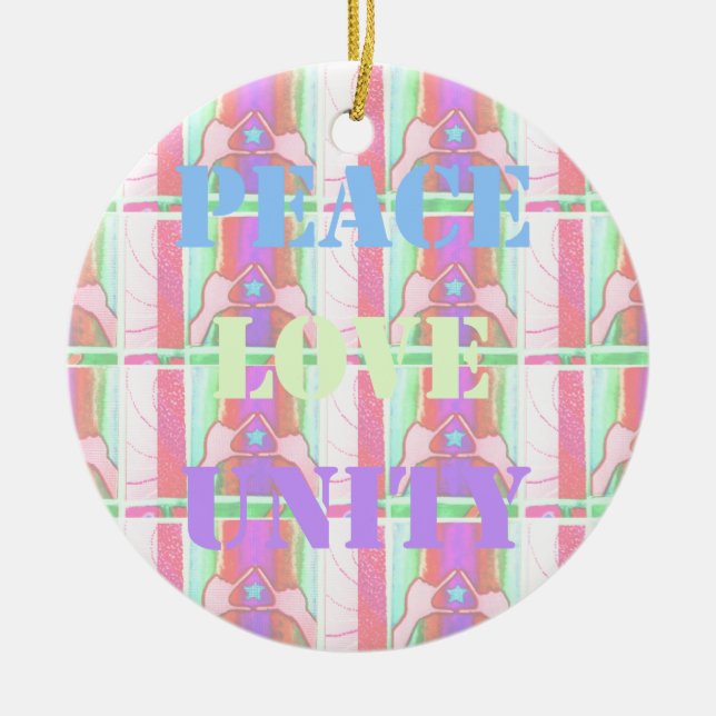 Baby Kids Peace Liebe Unity Hakuna Matata design.p Keramik Ornament (Vorne)