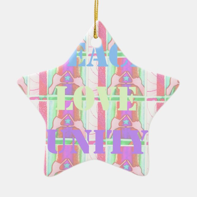 Baby Kids Peace Liebe Unity Hakuna Matata design.p Keramik Ornament (Vorne)